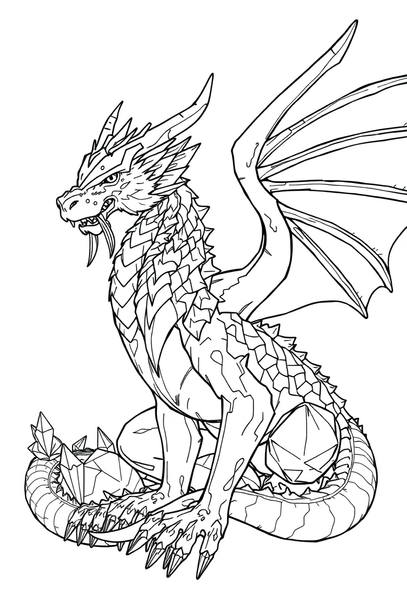 Crystal Dragons coloring page for kids