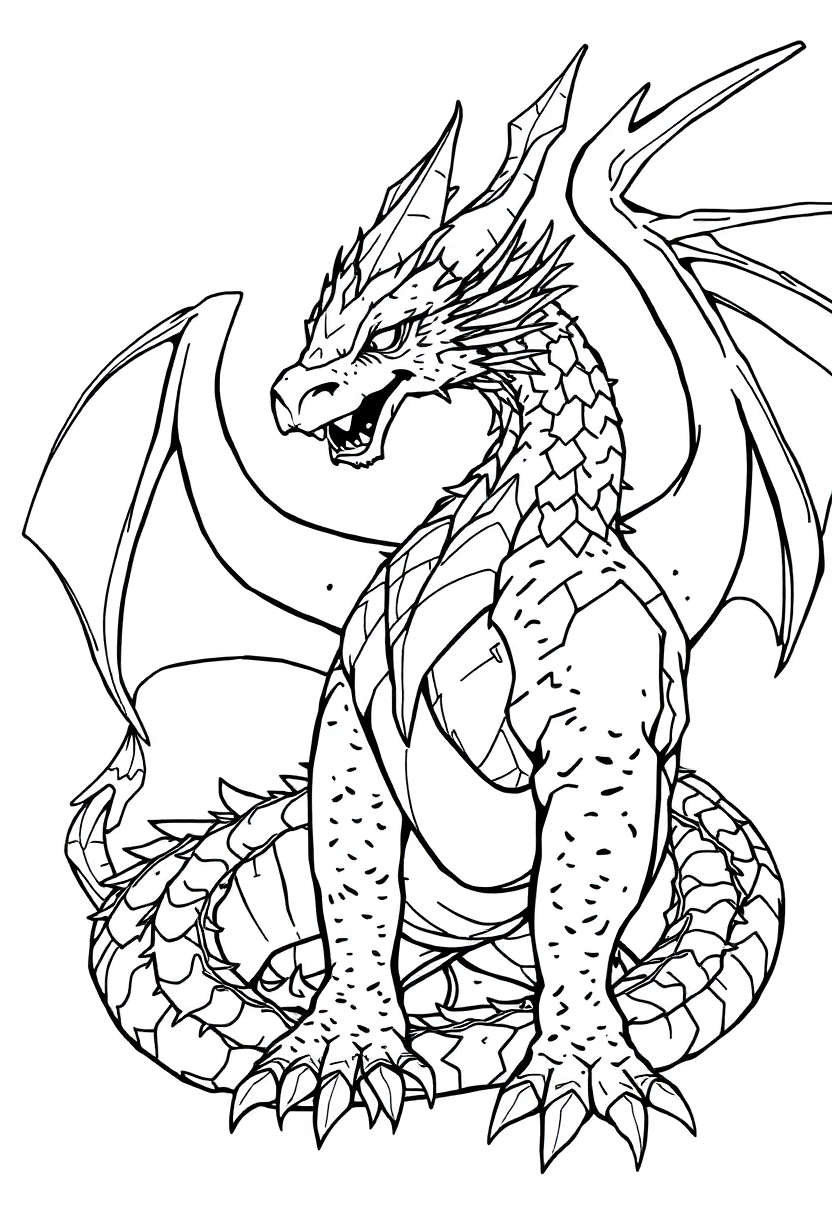Crystal Dragons coloring page for kids