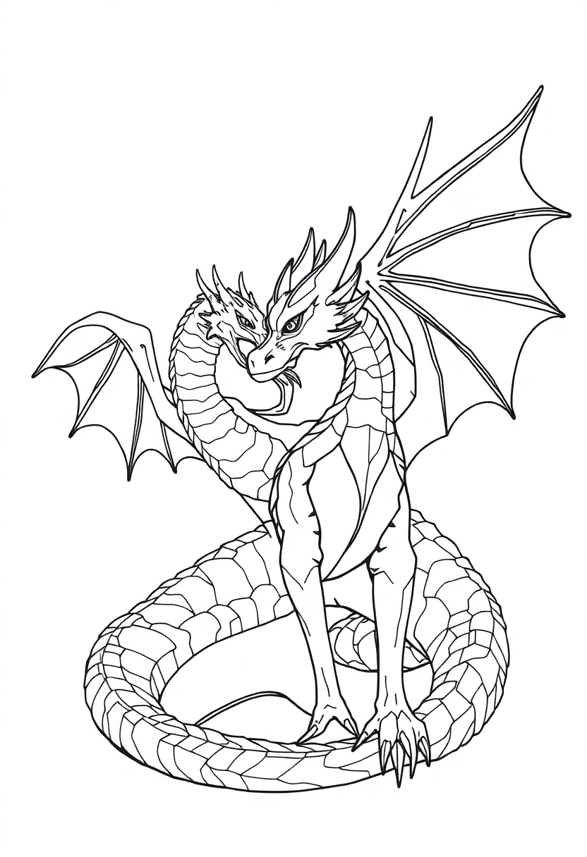 Crystal Dragons coloring page for kids