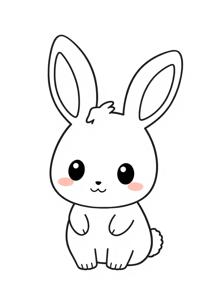 Cuddly Rabbit coloring page, free printable