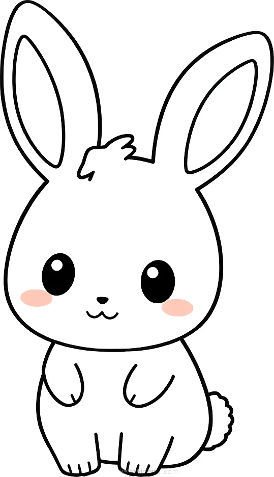 Cuddly Rabbit coloring page for kids