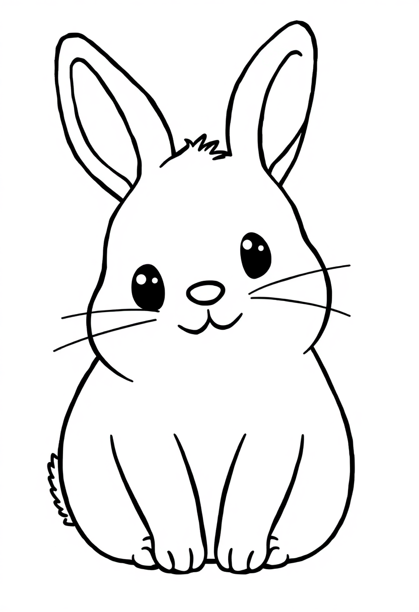 Cuddly Rabbit coloring page, free printable