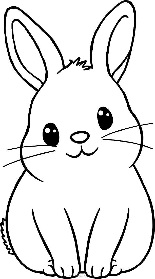 Cuddly Rabbit coloring page for kids