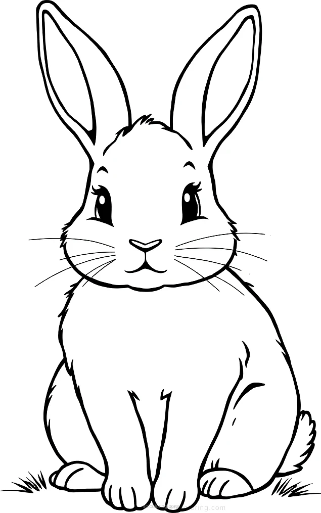 Cuddly Rabbit coloring page for kids