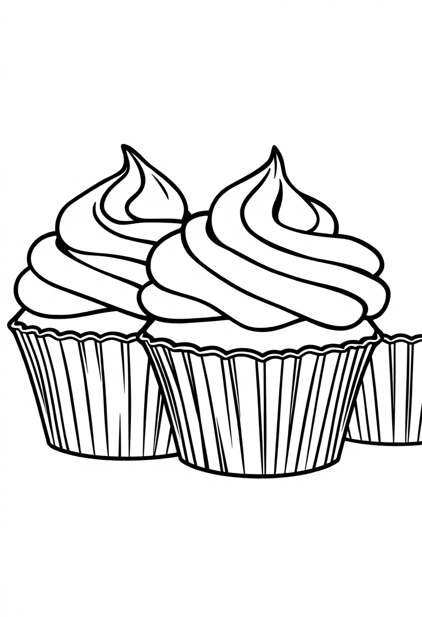 Cupcakes With Frosting coloring pages