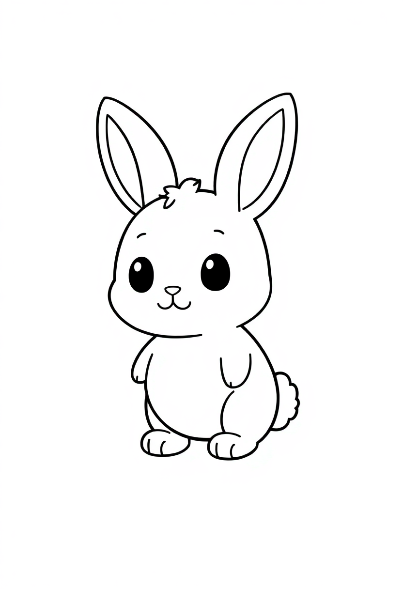 Cute Baby Bunny coloring page, free printable