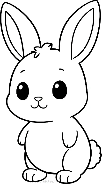 Cute Baby Bunny coloring page for kids