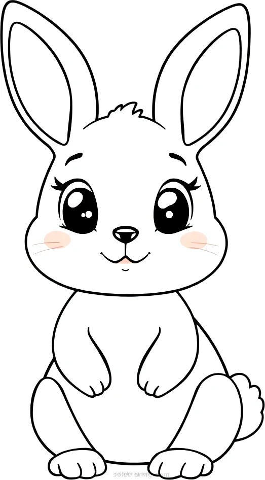 Cute Baby Bunny coloring page for kids