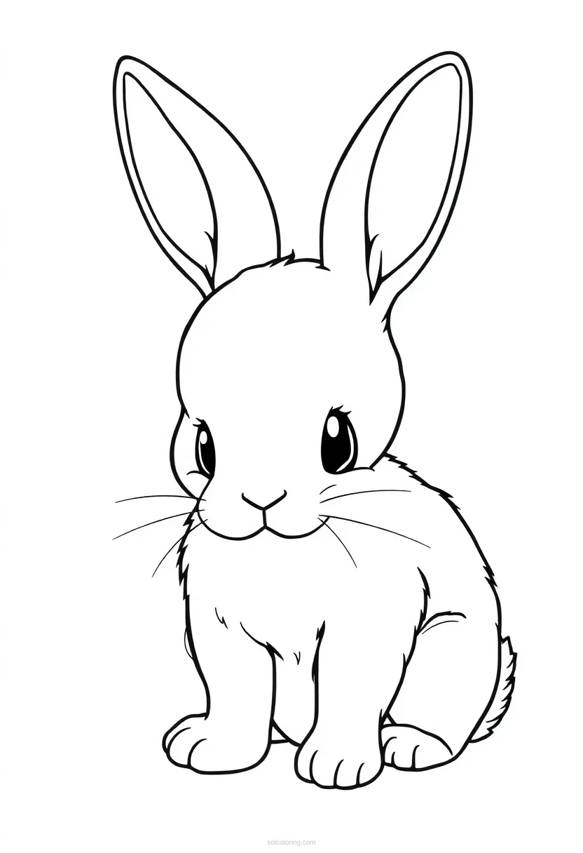 Cute Baby Bunny coloring page for kids
