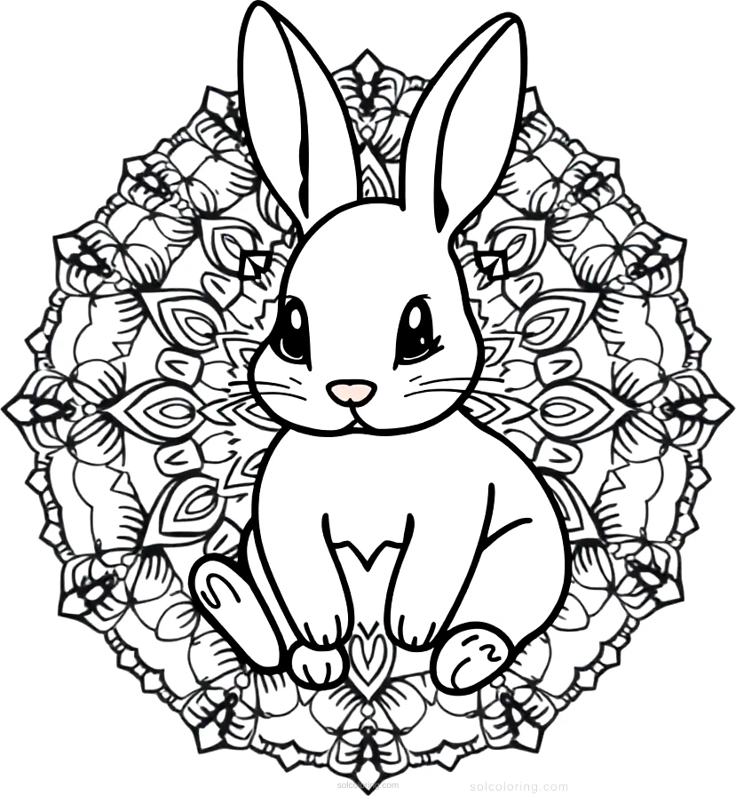 Cute Baby Bunny coloring page for kids