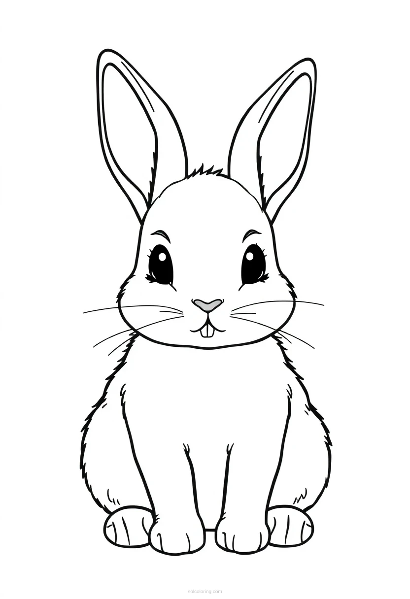 Cute Baby Bunny coloring page for kids
