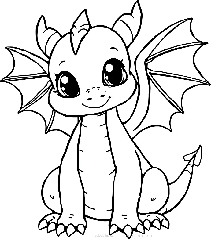 Cute Baby Dragons coloring page for kids