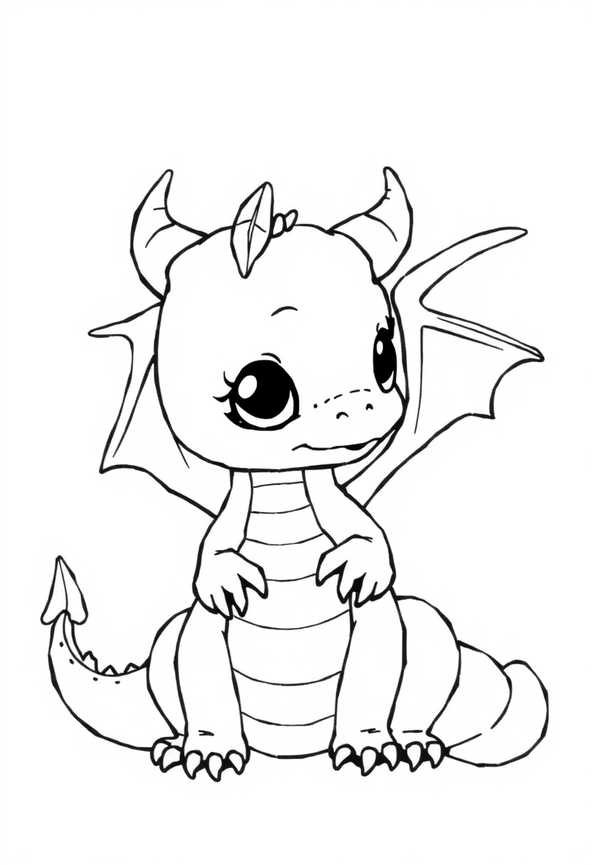 Cute Baby Dragons coloring pages