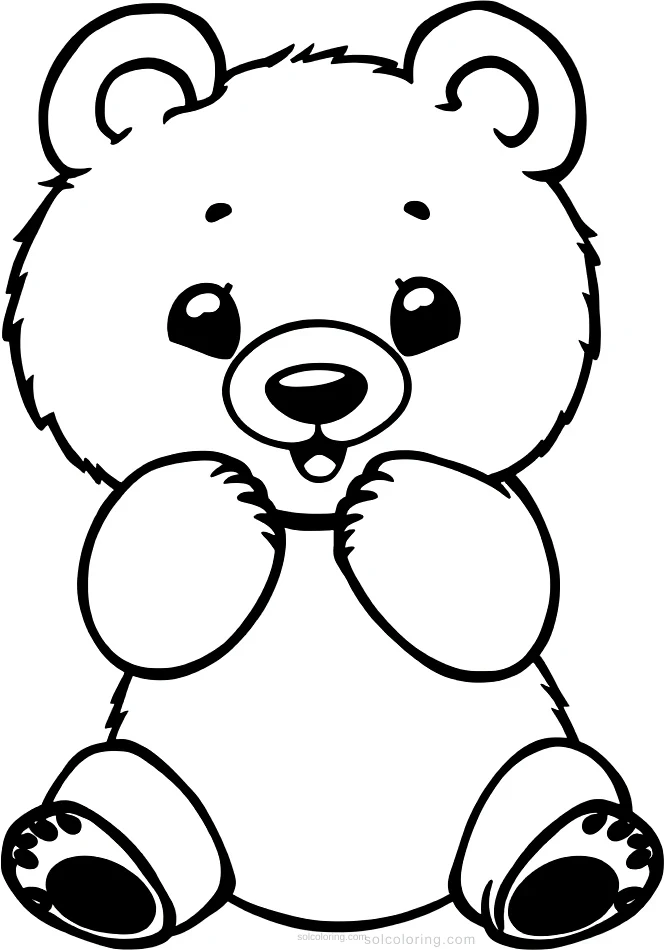 Cute Bear Cub Playing coloring page for kids