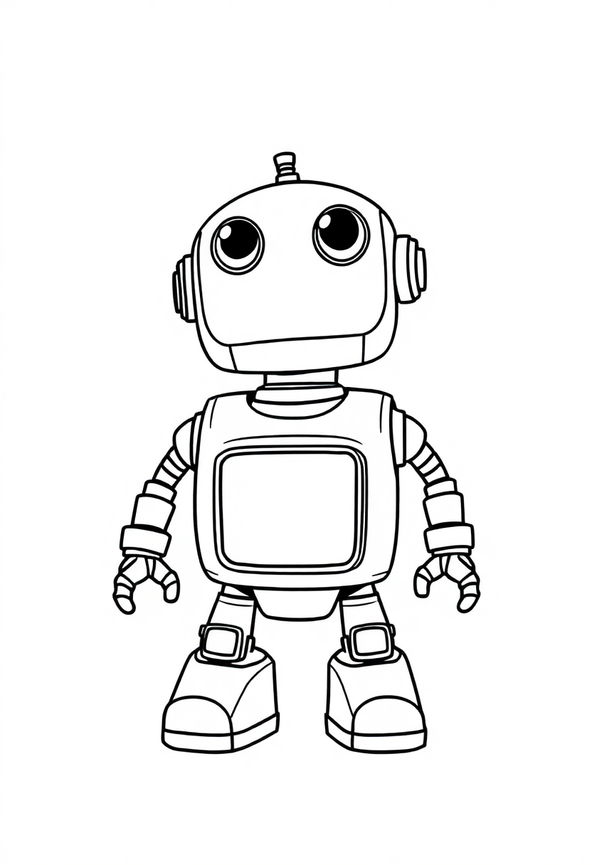 Cute Kitchen Robot coloring page, free printable