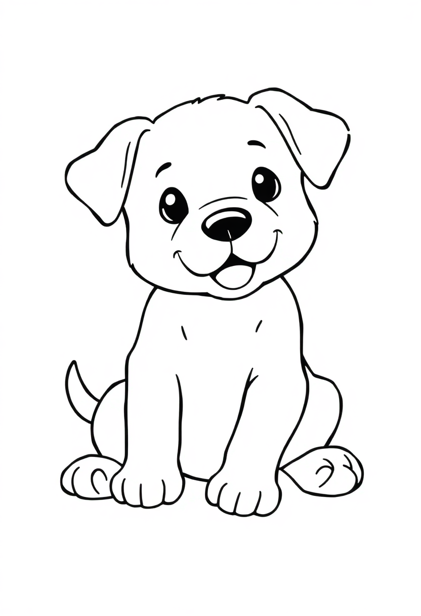 Cute Puppy Playing coloring pages