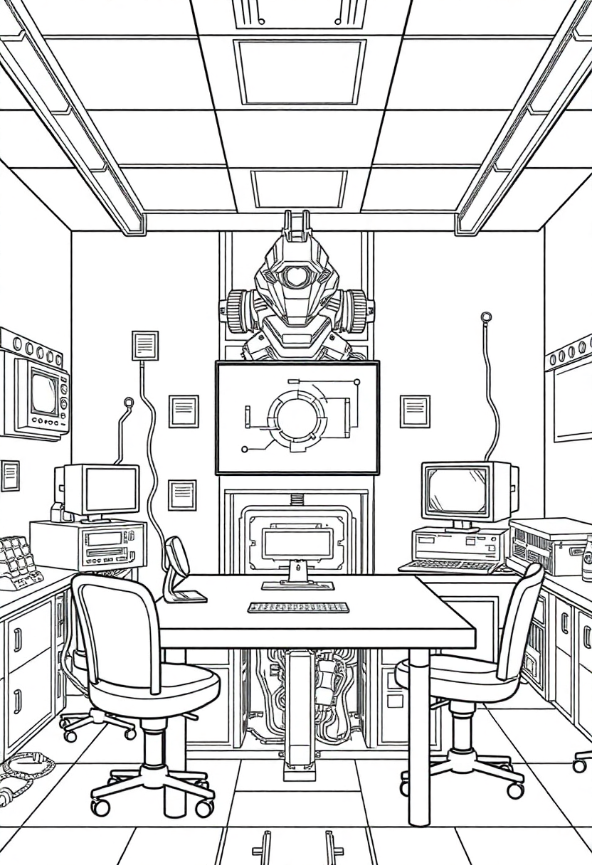 Cybernetic Enhancement Lab coloring pages