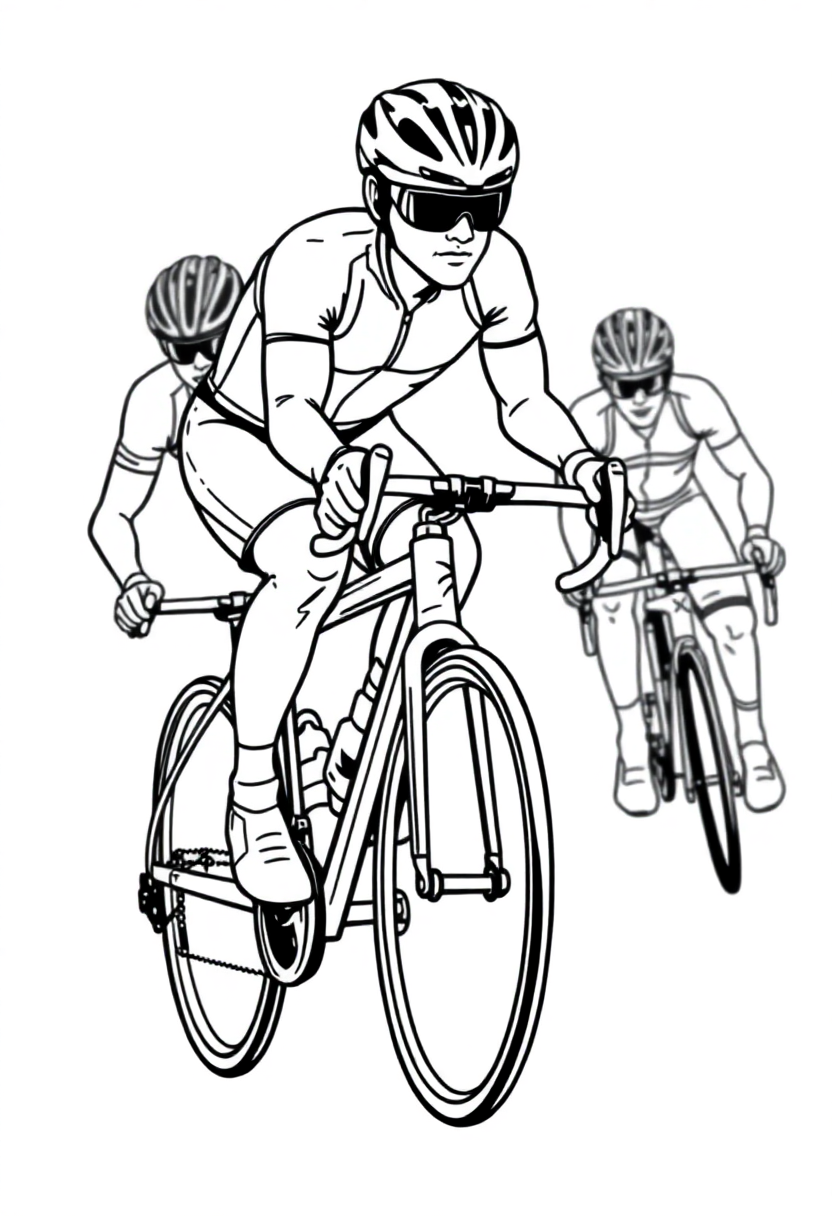 Cycling Champion Racing coloring page, free printable