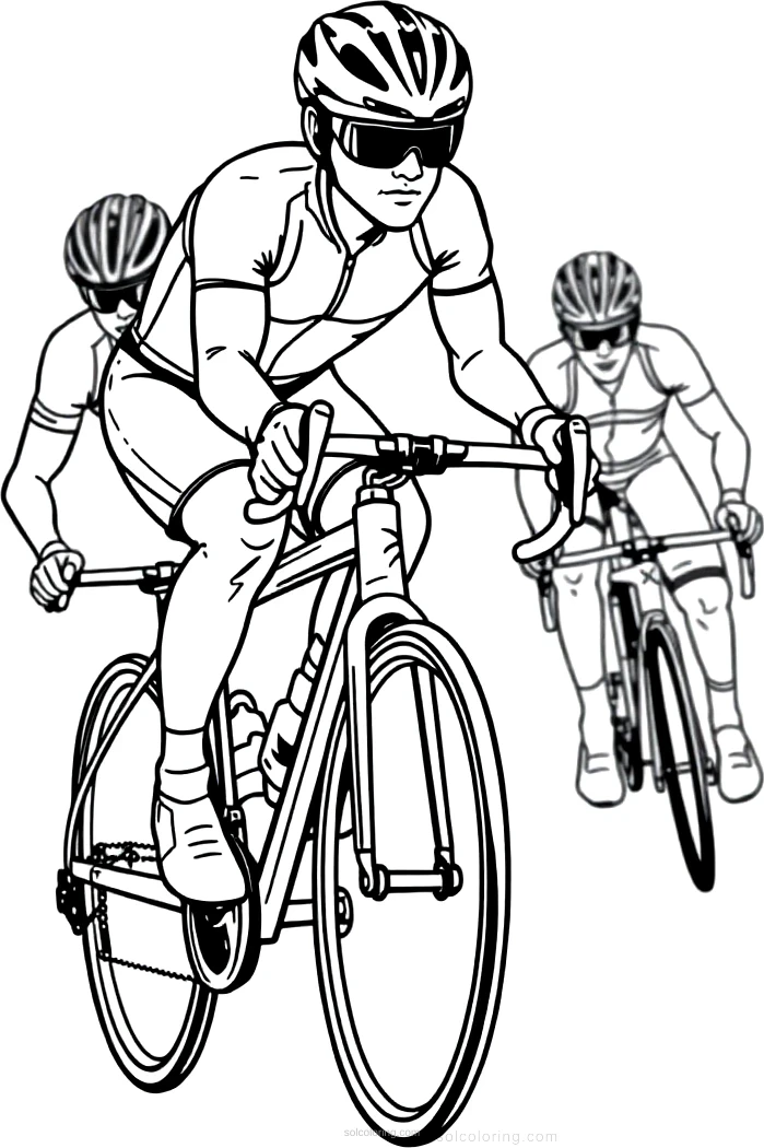 Cycling Champion Racing coloring page for kids