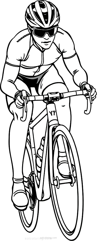 Cycling Champion Racing coloring page for kids
