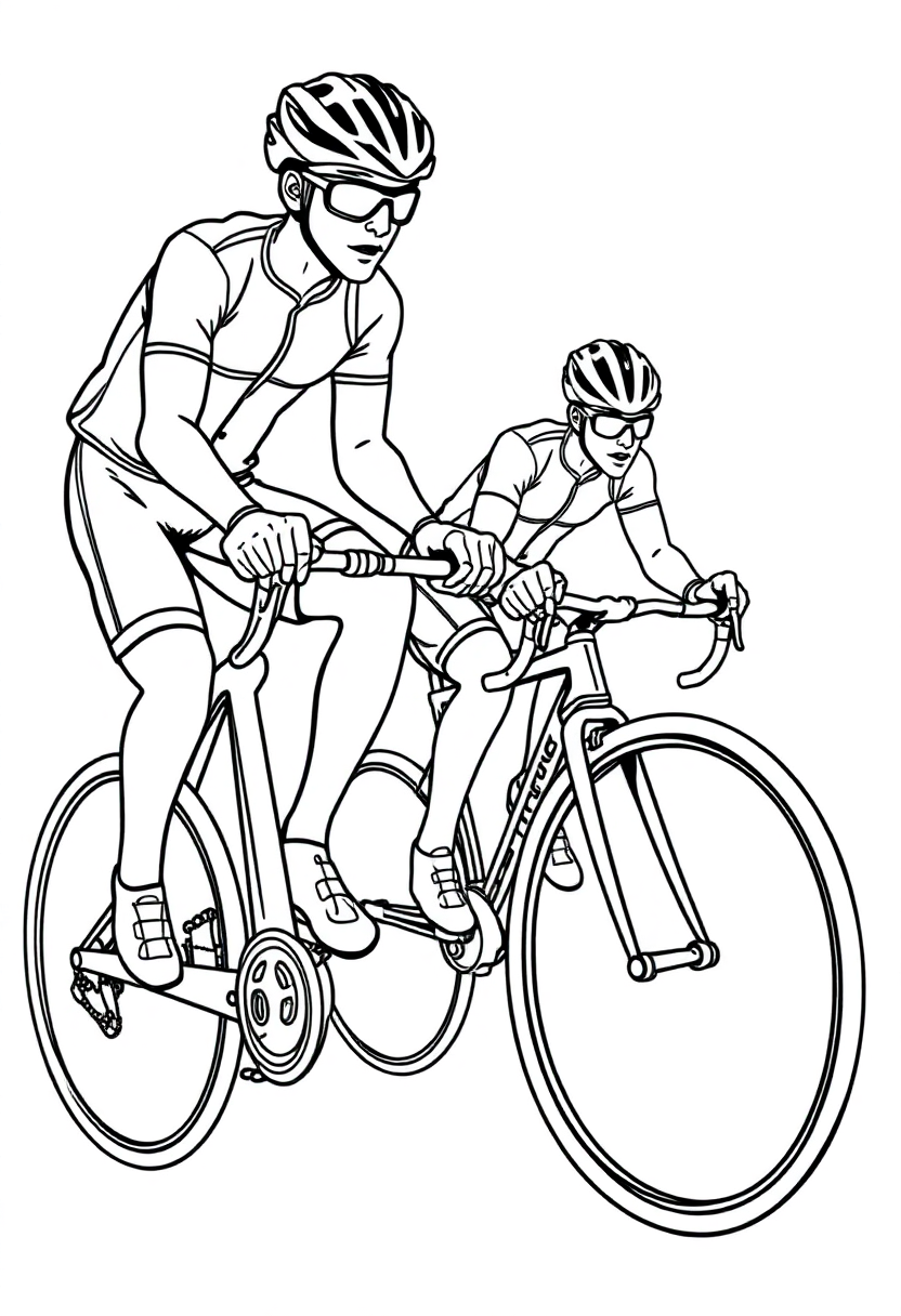 Cycling Champion Racing coloring page, free printable