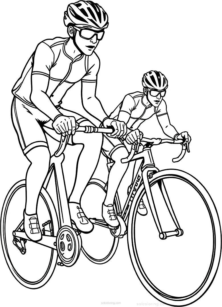 Cycling Champion Racing coloring page for kids