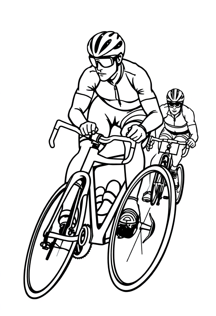 Cycling Champion Racing coloring page, free printable