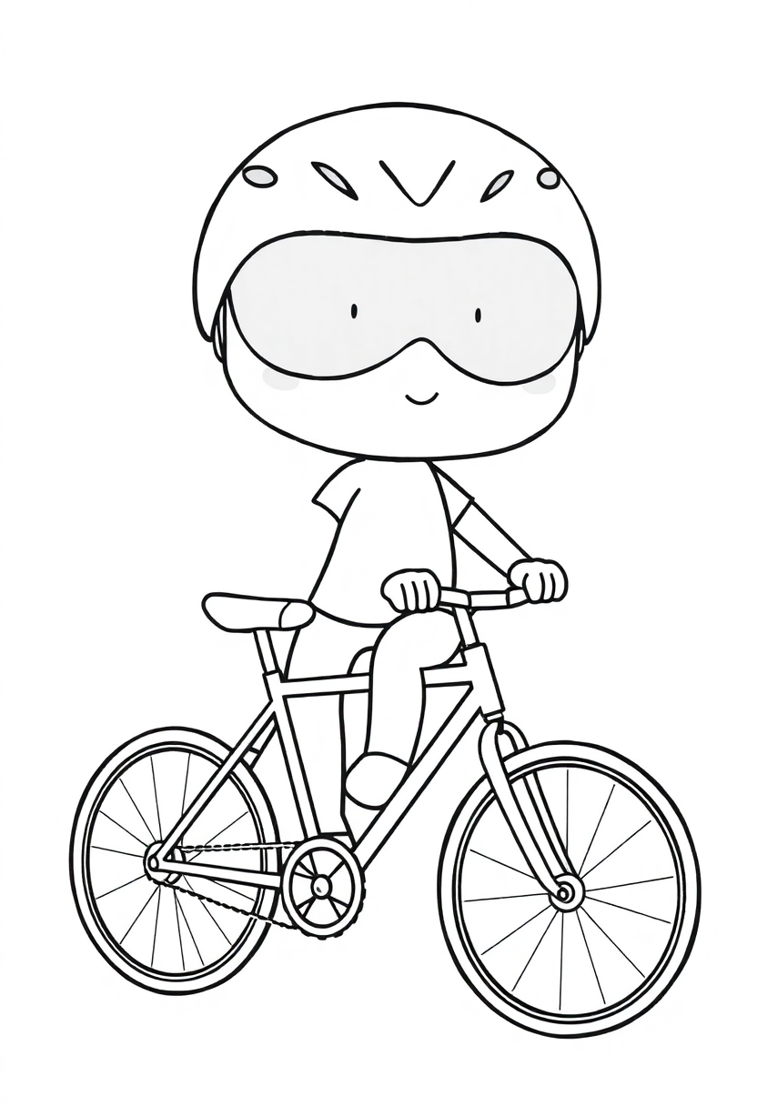 Cycling Race coloring page, free printable