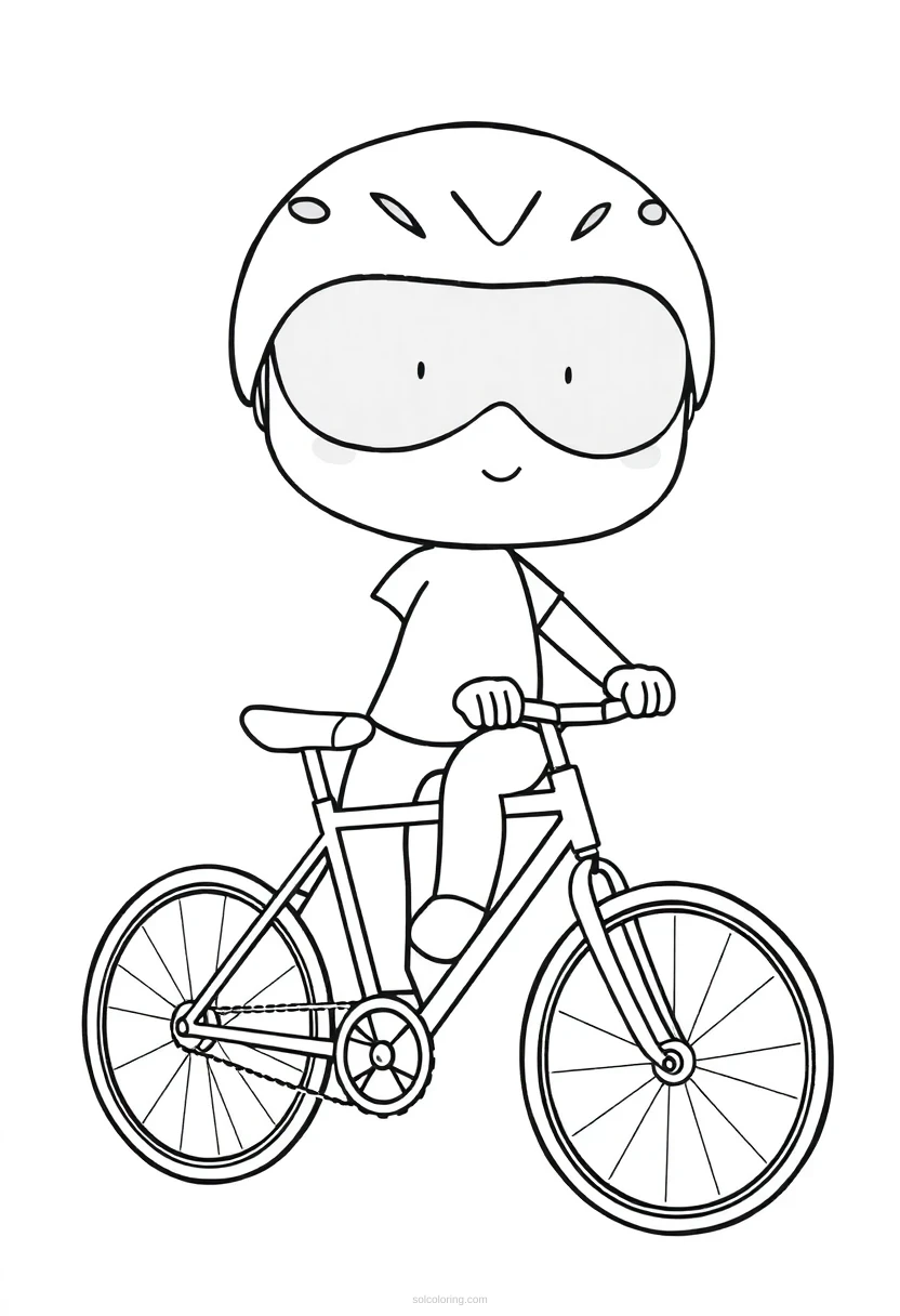 Cycling Race coloring page for kids