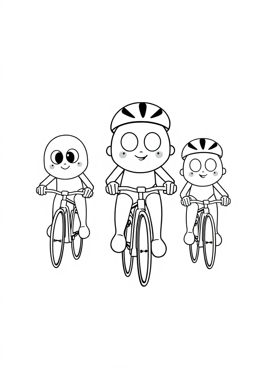 Cycling Race coloring page, free printable