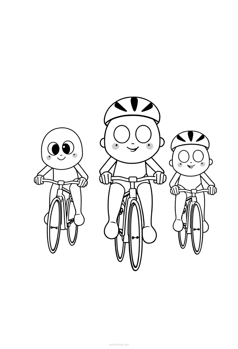 Cycling Race coloring page for kids