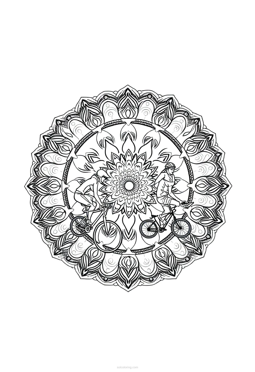 Cycling Race coloring page for kids