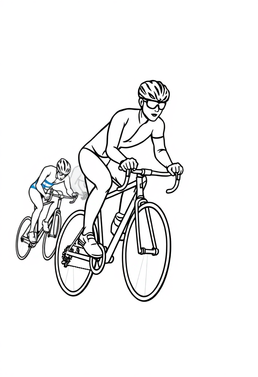 Cycling Race coloring pages