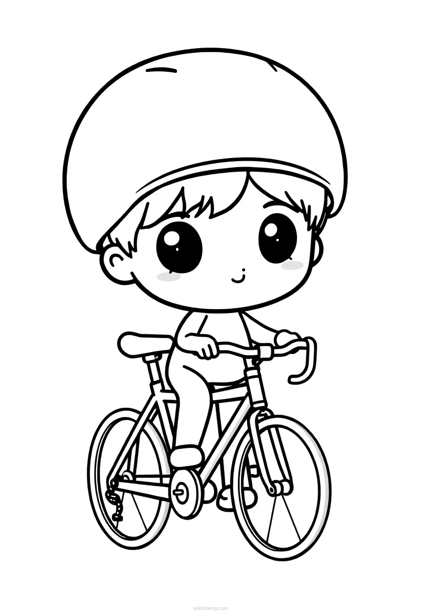 Cyclist coloring page for kids