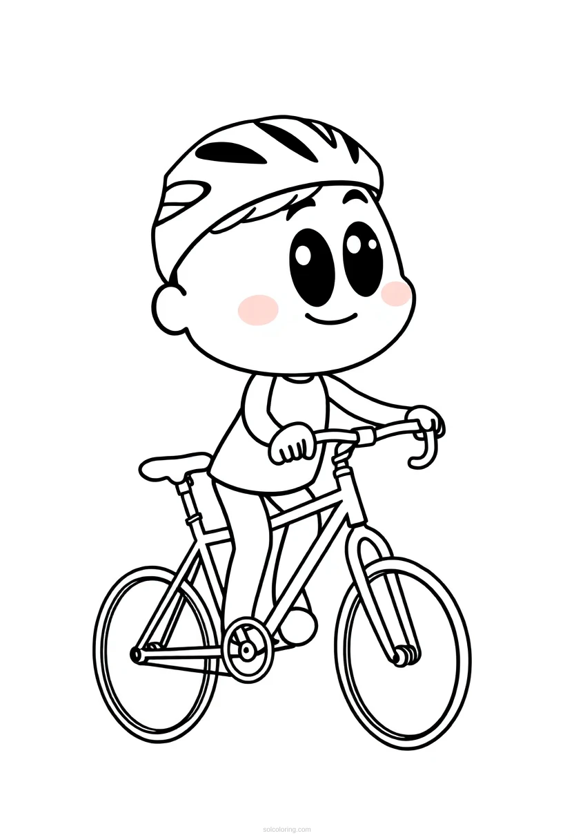 Cyclist coloring page for kids