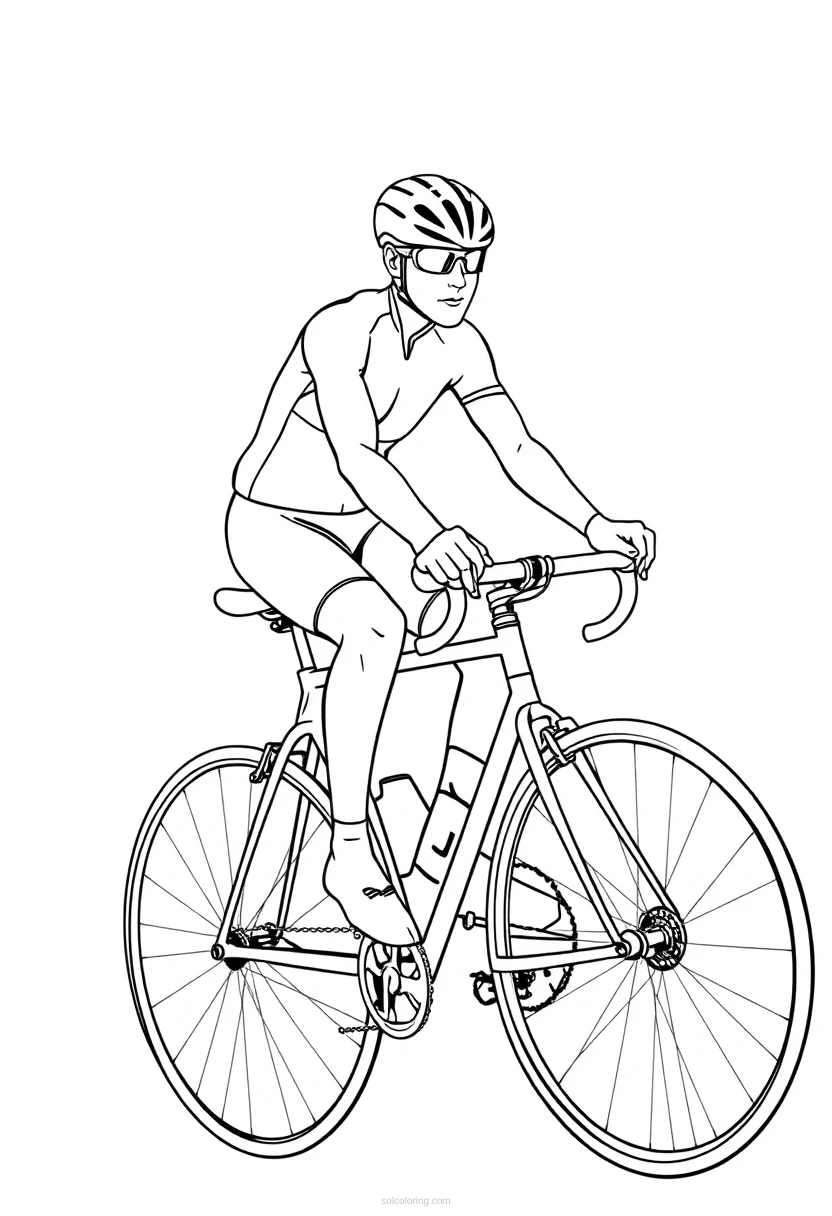 Cyclist Chibi coloring pages
