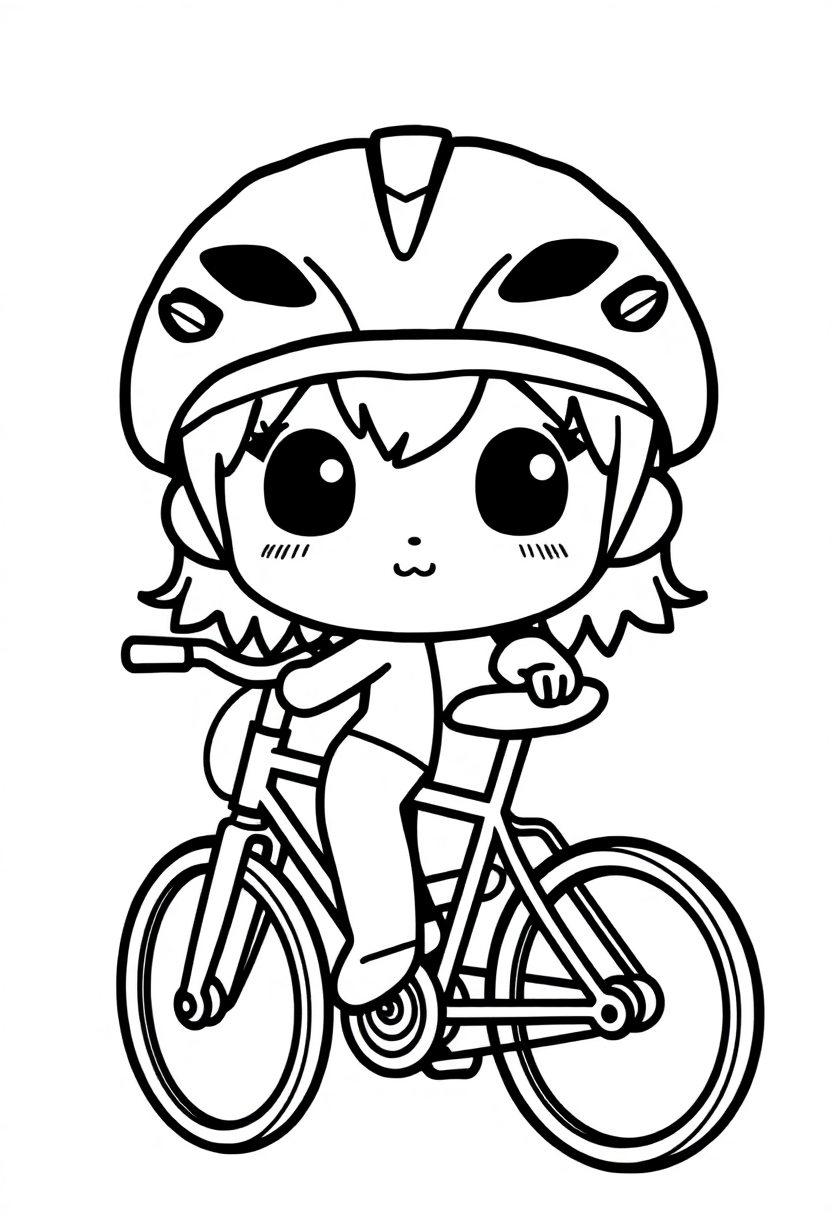 Cyclist coloring page, free printable