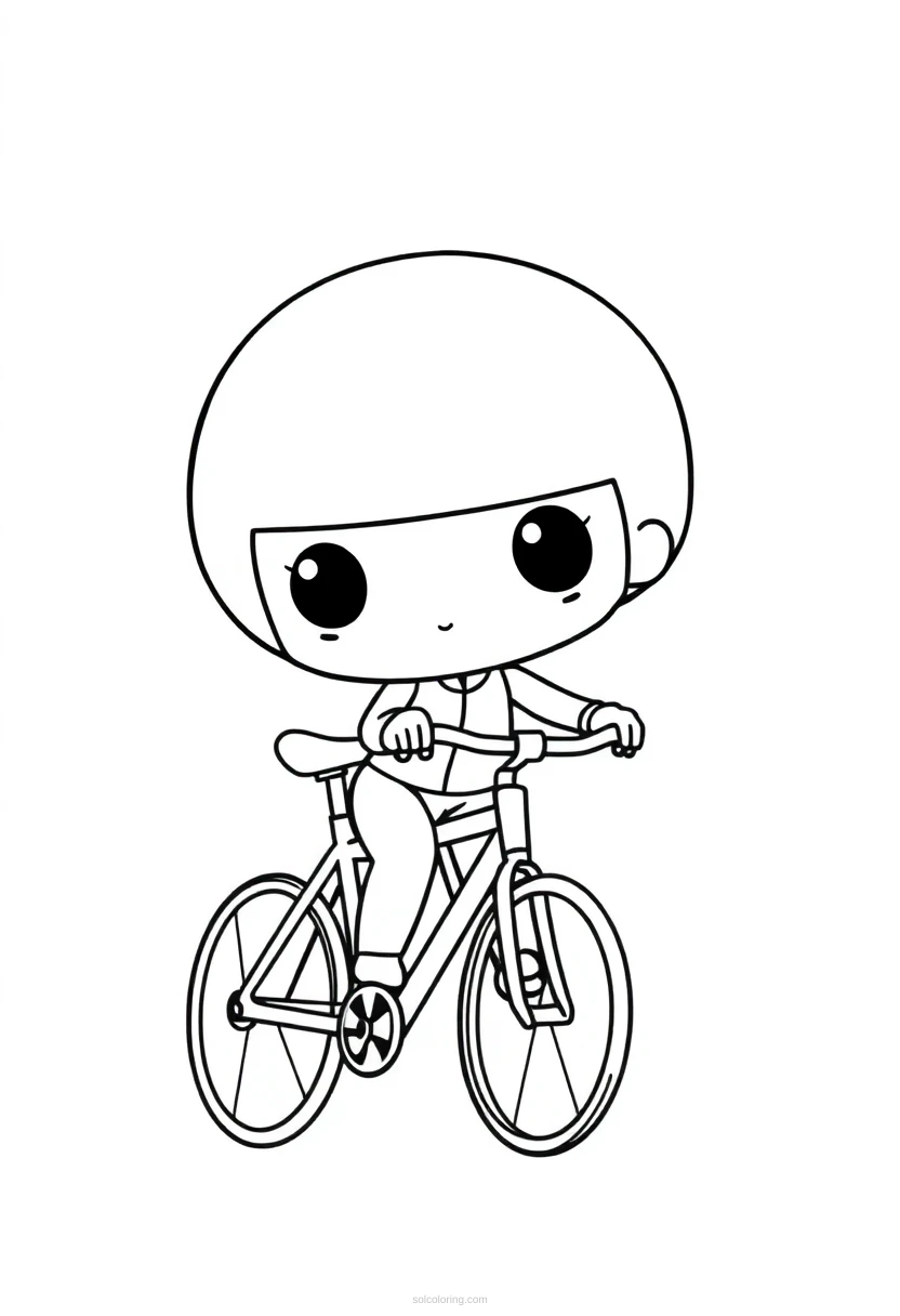 Cyclist coloring page for kids