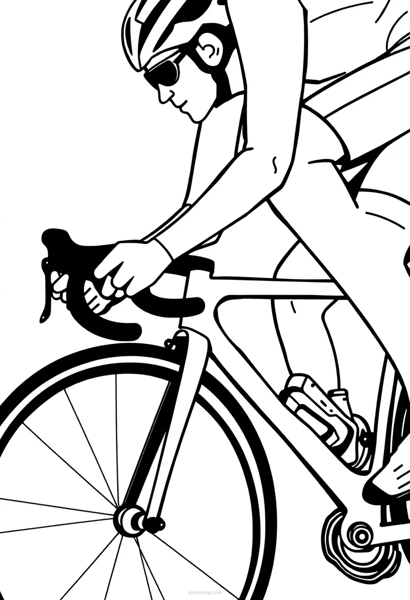 Cyclist Cute Cartoon coloring pages