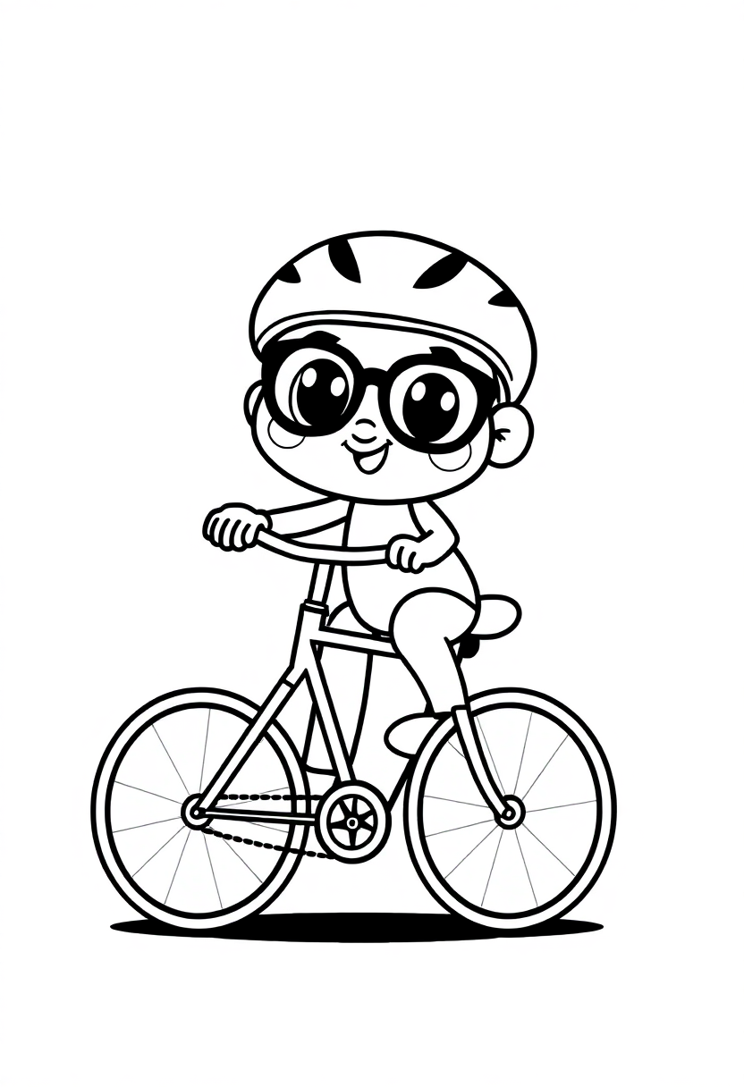 Cyclist coloring page, free printable