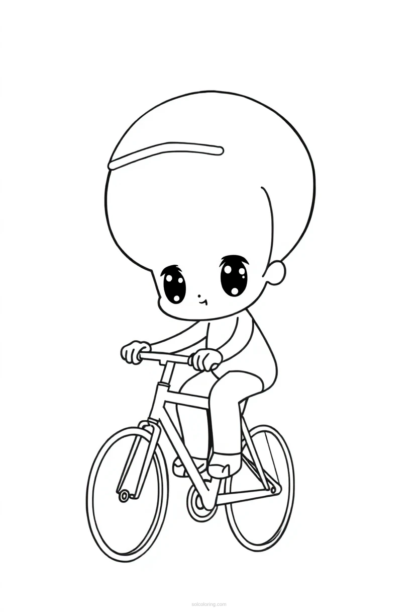 Cyclist coloring page for kids
