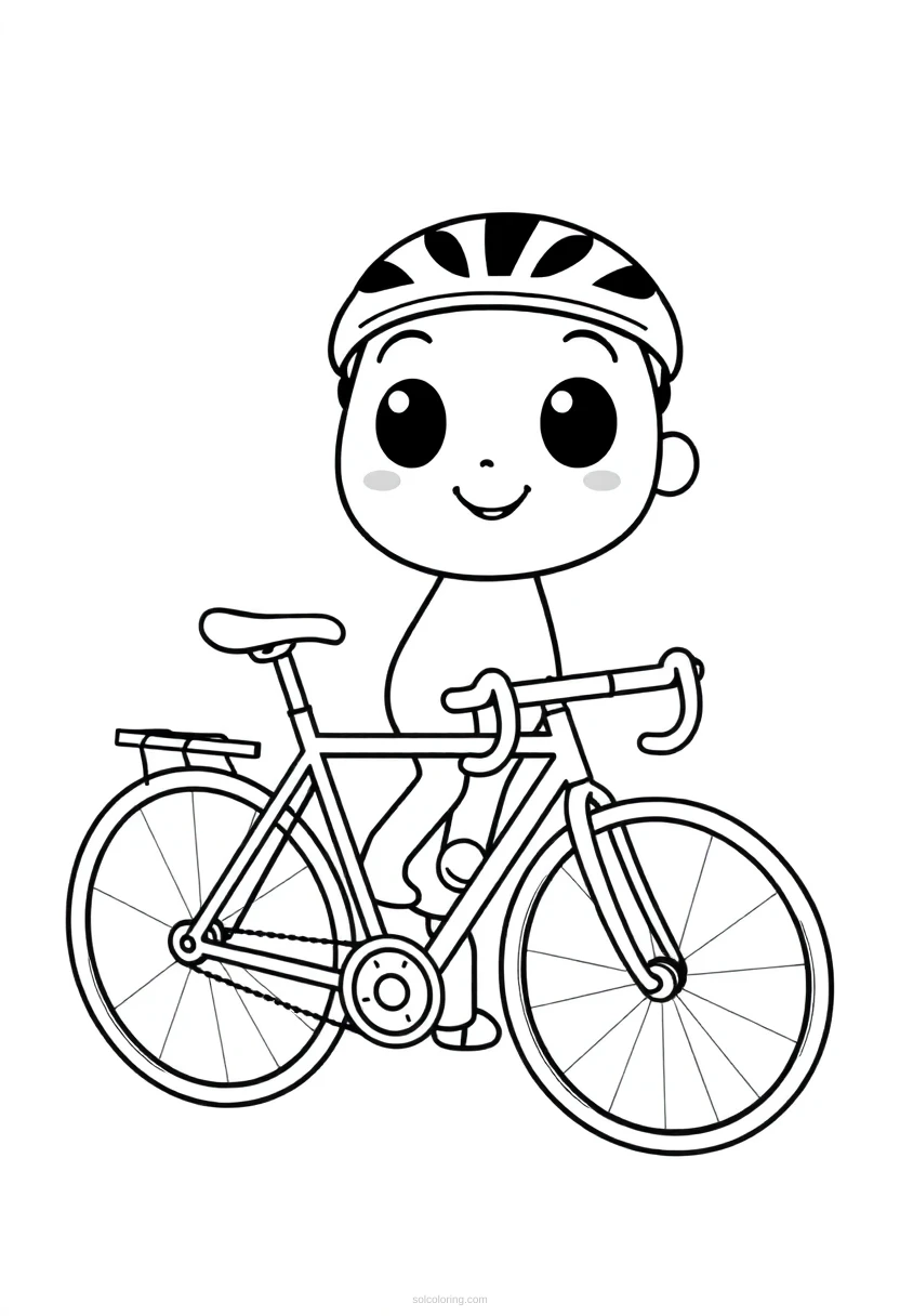 Cyclist coloring page for kids