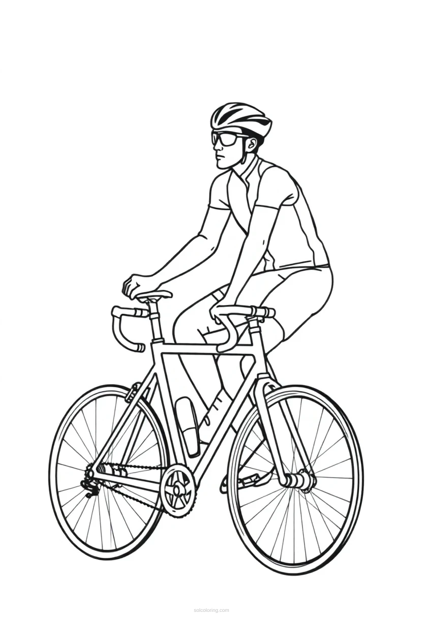 Cyclist coloring pages