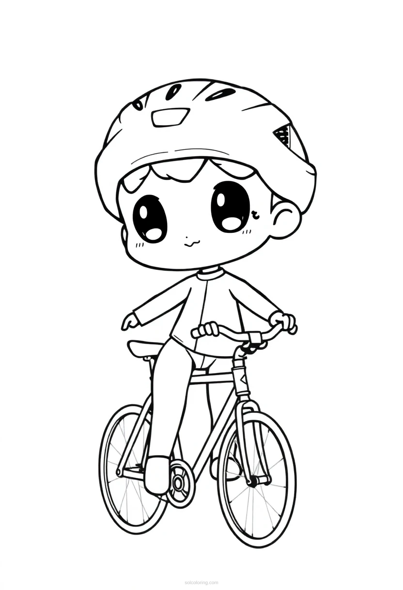 Cyclist coloring page for kids