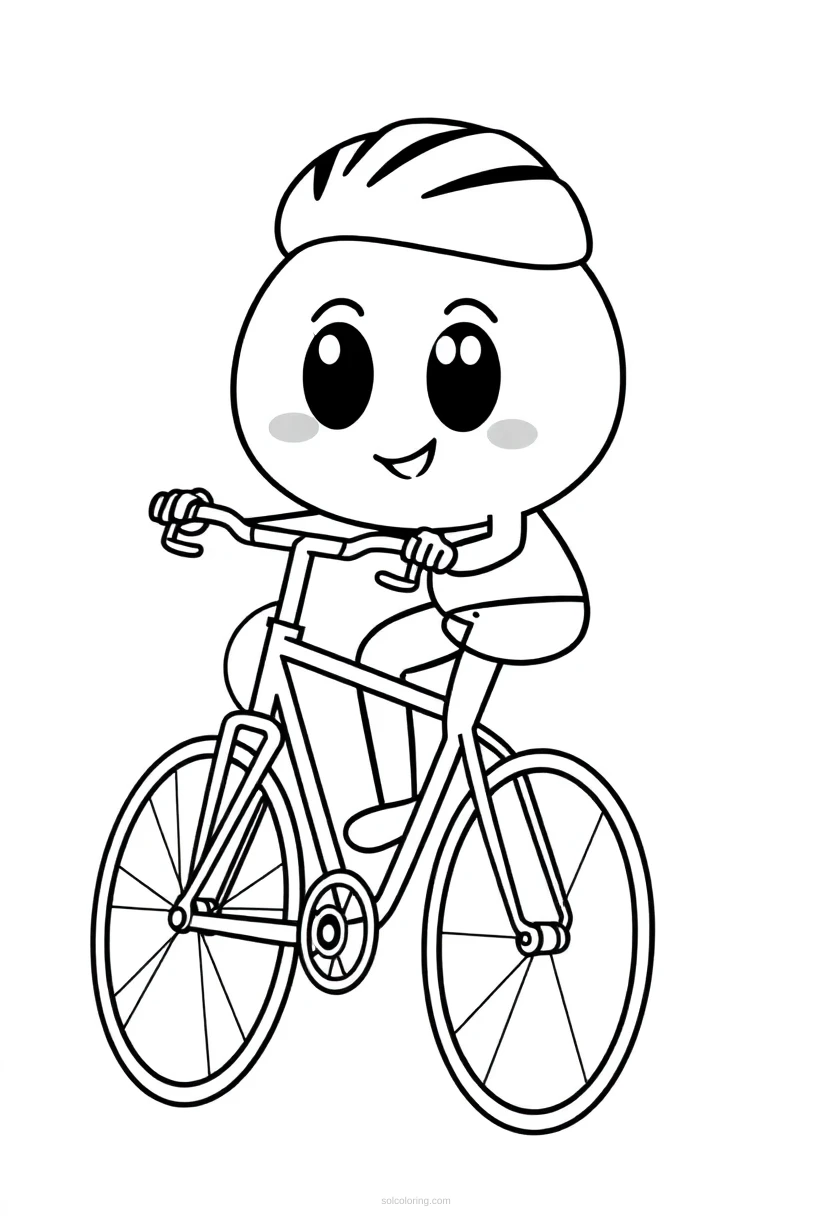 Cyclist coloring page for kids