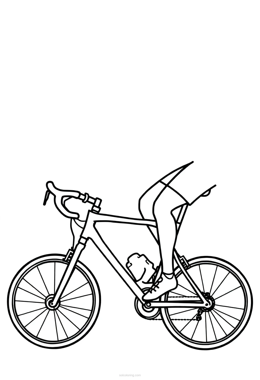 Cyclist coloring page for kids
