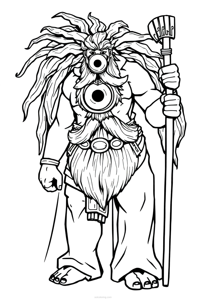 Cyclops One Eyed Giant coloring page for kids