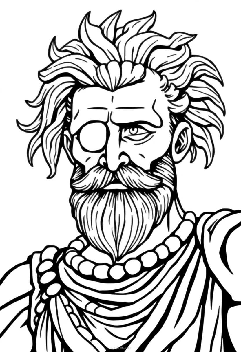 Cyclops One Eyed Giant coloring page for kids