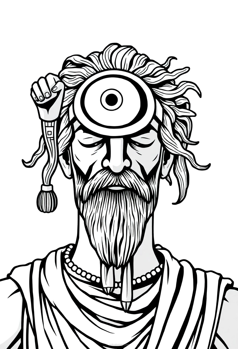 Cyclops One Eyed Giant coloring page for kids