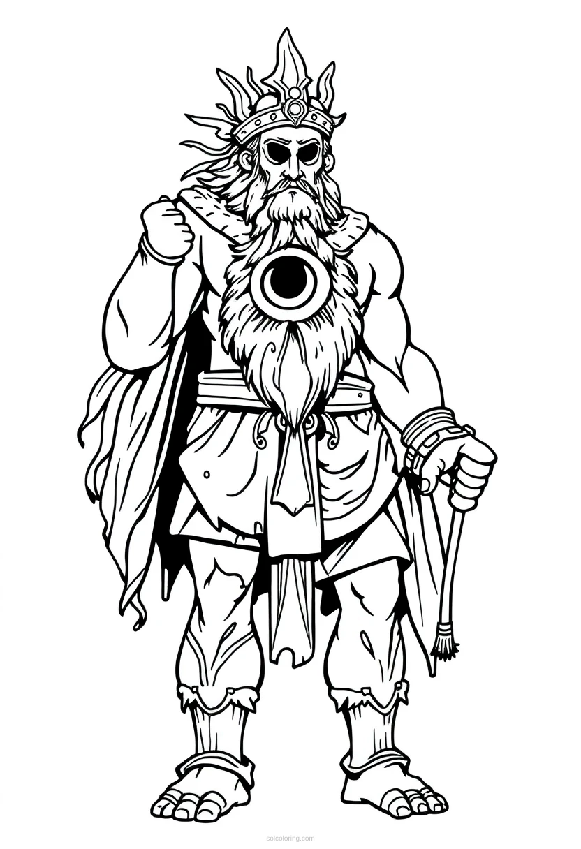 Cyclops One Eyed Giant coloring page for kids